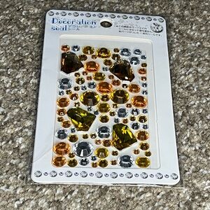 Yellow, Orange, & White Gem Crystal Rhinestone Stickers Sparkly Shiny Decoration